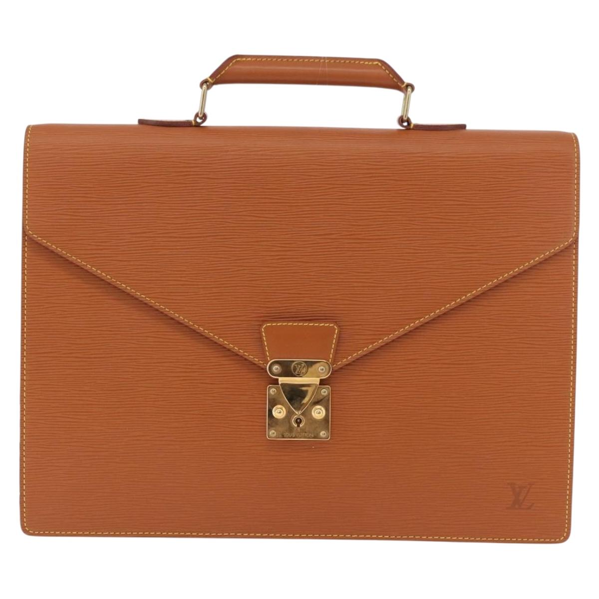 LOUIS VUITTON Epi Serviette Conseiller Briefcase Zipang Gold M54428 Auth 190766
