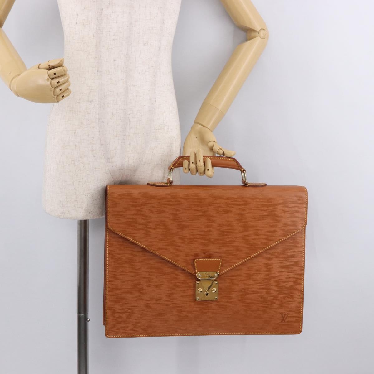 LOUIS VUITTON Epi Serviette Conseiller Briefcase Zipang Gold M54428 Auth 190766