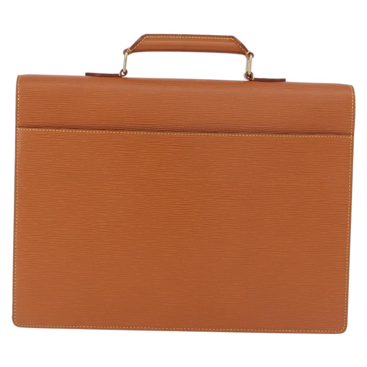 LOUIS VUITTON Epi Serviette Conseiller Briefcase Zipang Gold M54428 Auth 190766