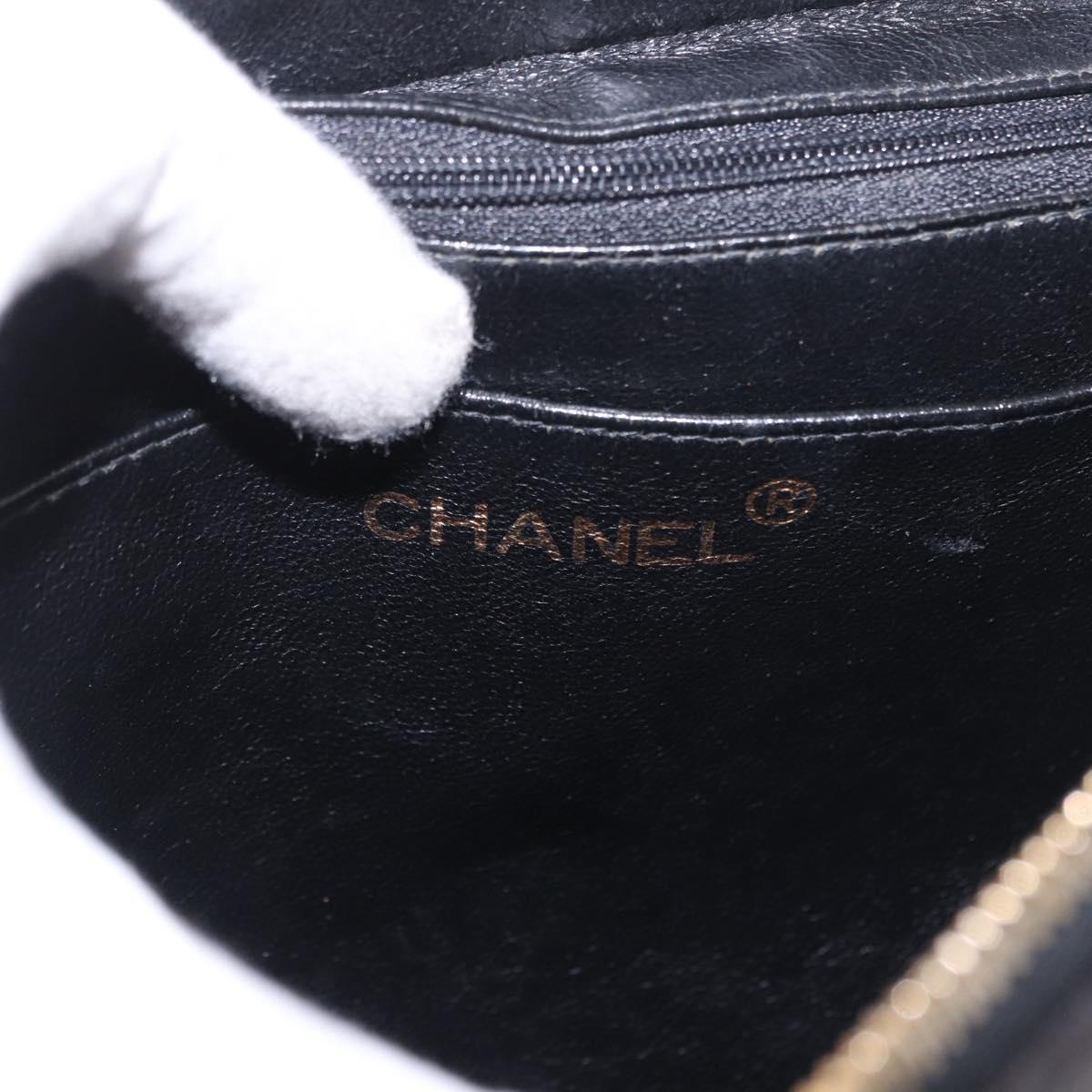 CHANEL Matelasse Chain Backpack Lamb Skin Black Gold CC Auth 190768SAV