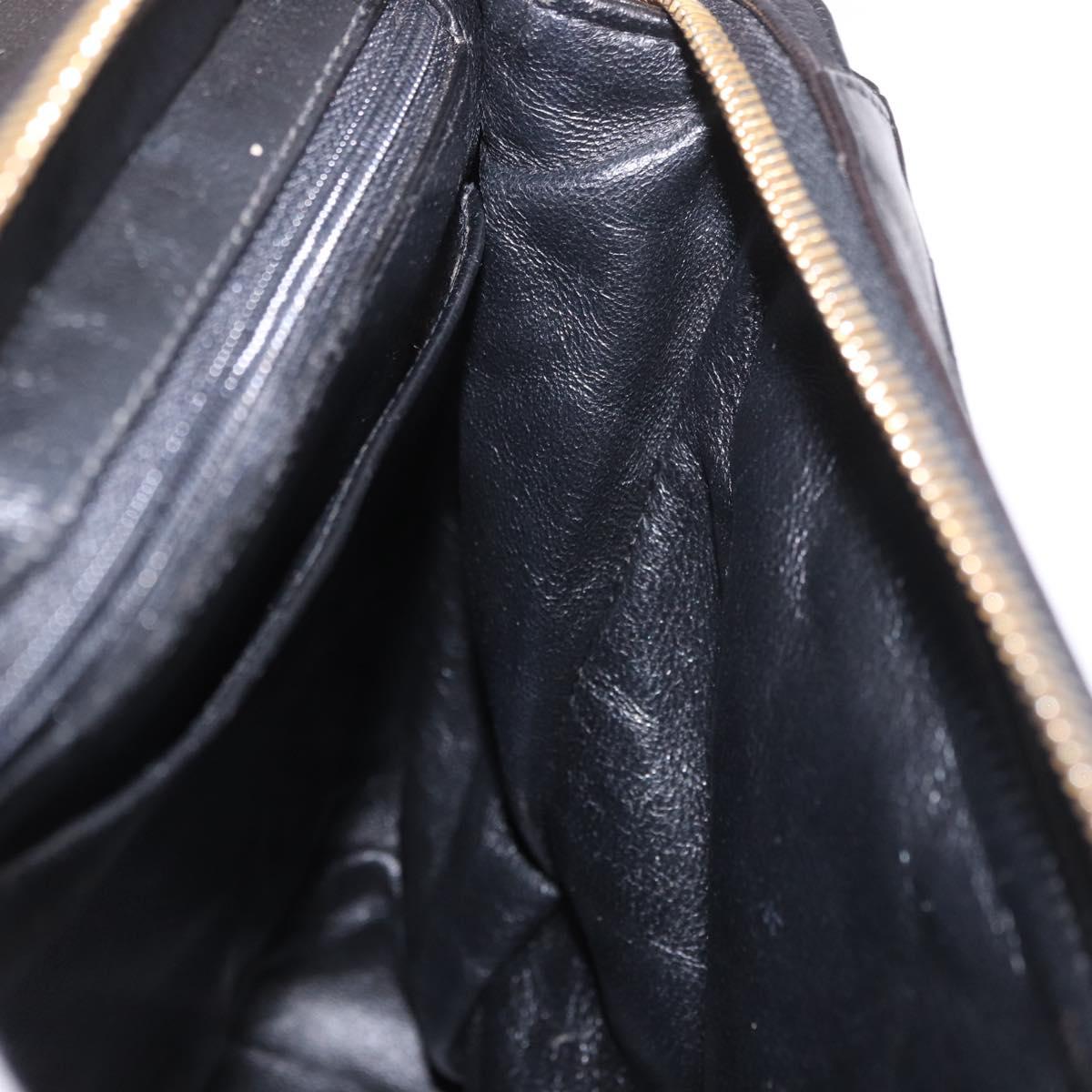 CHANEL Matelasse Chain Backpack Lamb Skin Black Gold CC Auth 190768SAV