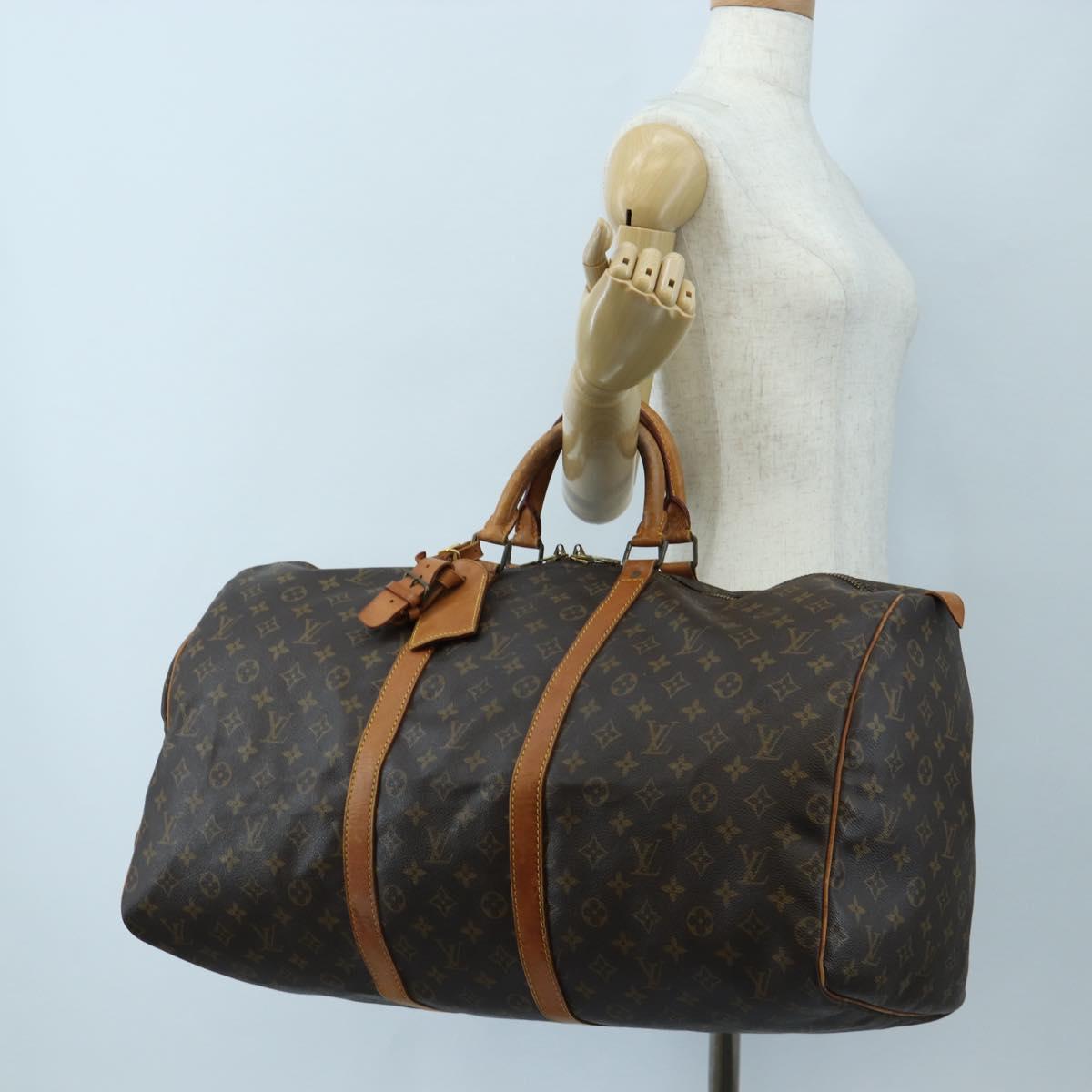 LOUIS VUITTON Monogram Keepall 55 Boston Bag M41424 LV Auth 190777