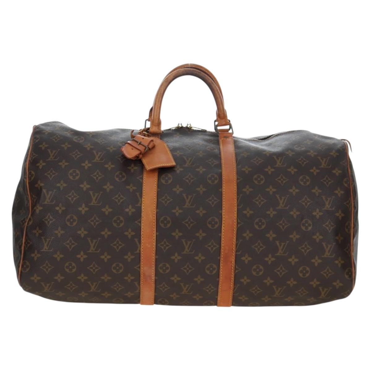 LOUIS VUITTON Monogram Keepall 55 Boston Bag M41424 LV Auth 190777