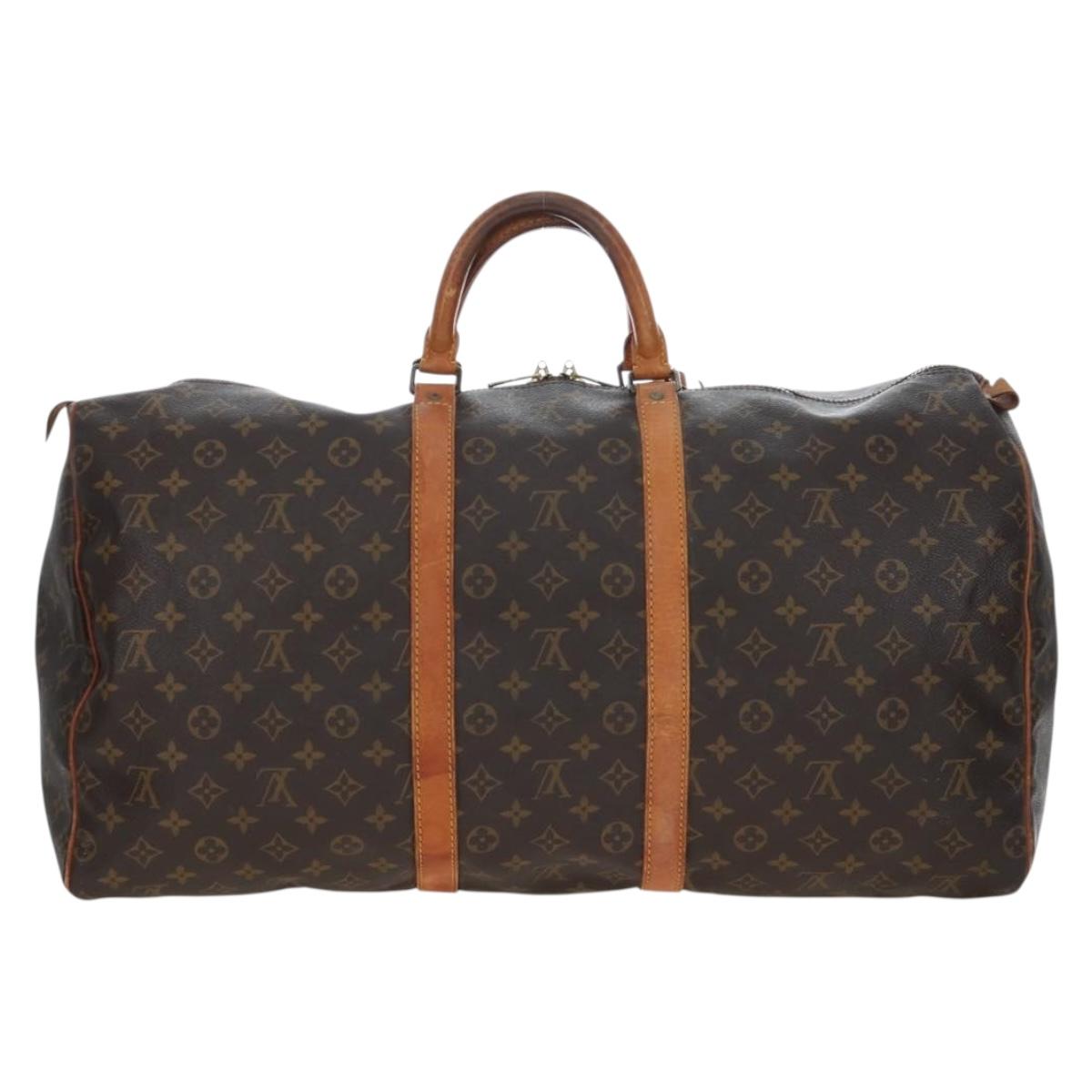 LOUIS VUITTON Monogram Keepall 55 Boston Bag M41424 LV Auth 190777