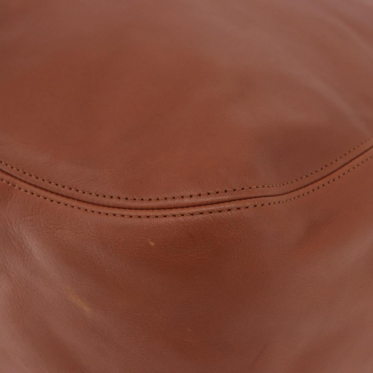 Coach Tote Bag Leather Brown Gold Auth 190783