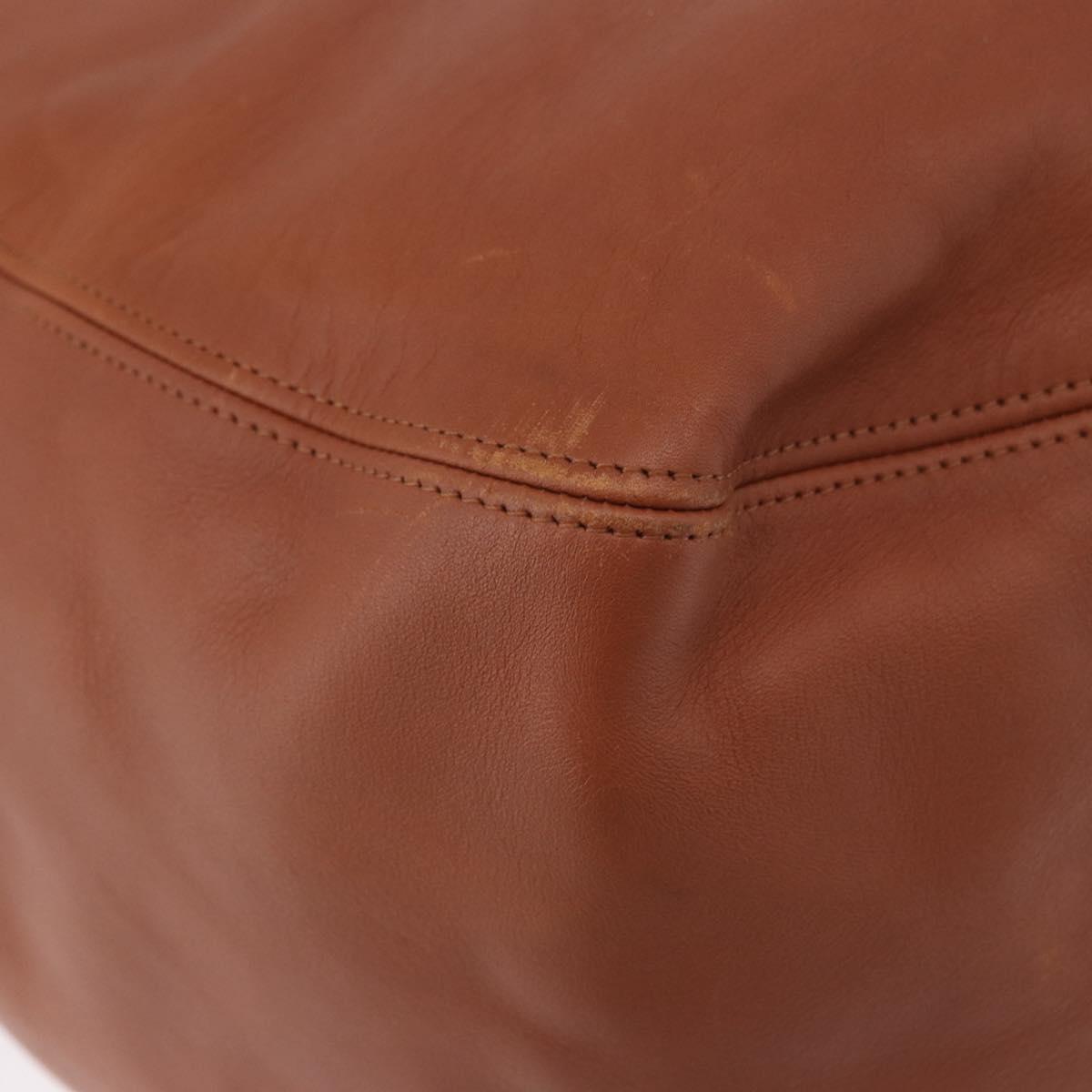 Coach Tote Bag Leather Brown Gold Auth 190783