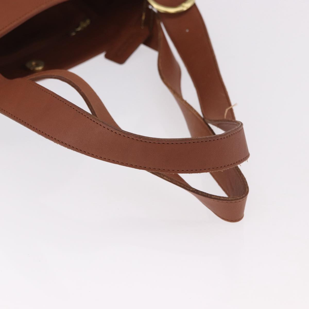 Coach Tote Bag Leather Brown Gold Auth 190783