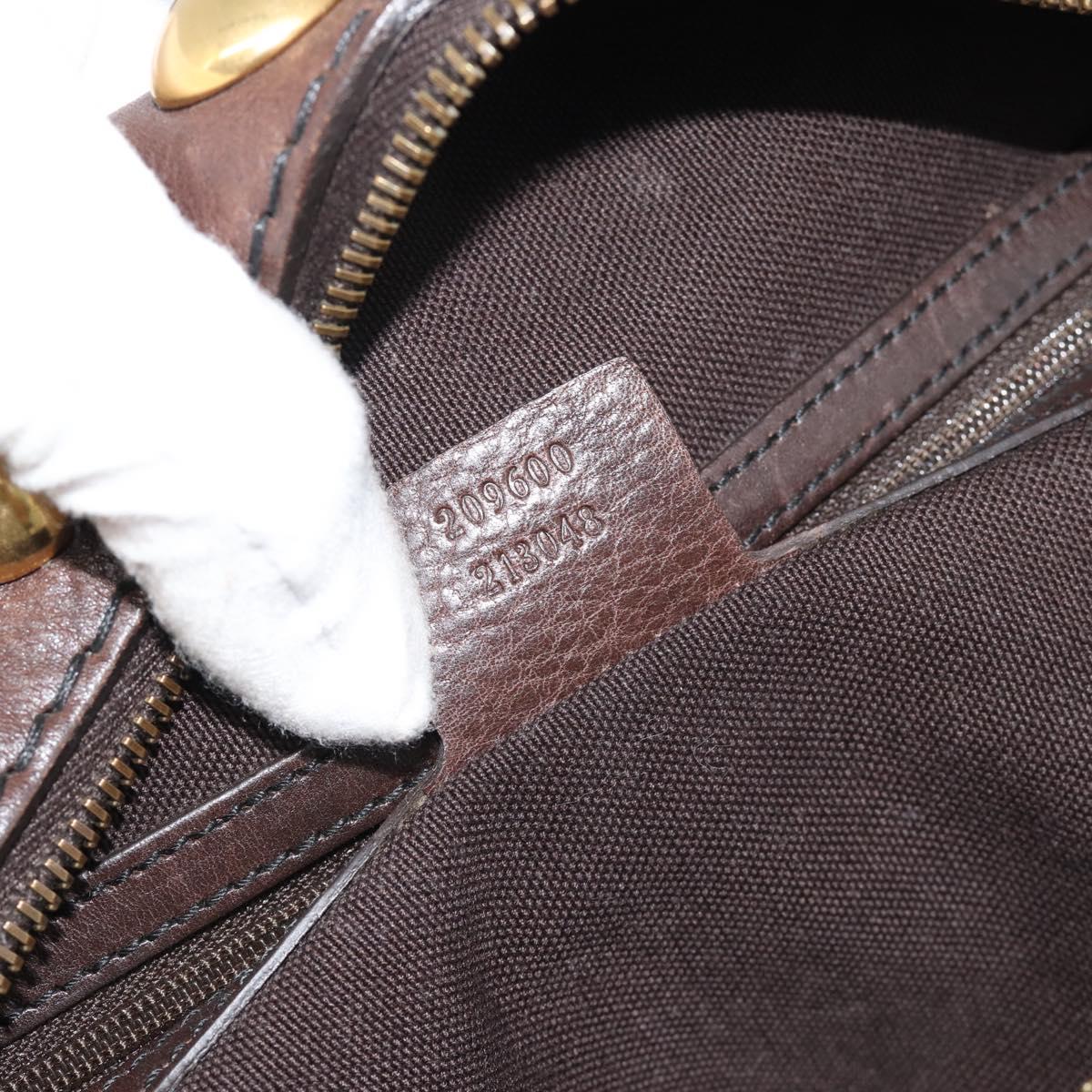 GUCCI GG Crystal Hand Bag Coated Canvas Beige Gold 209600 Auth 190792