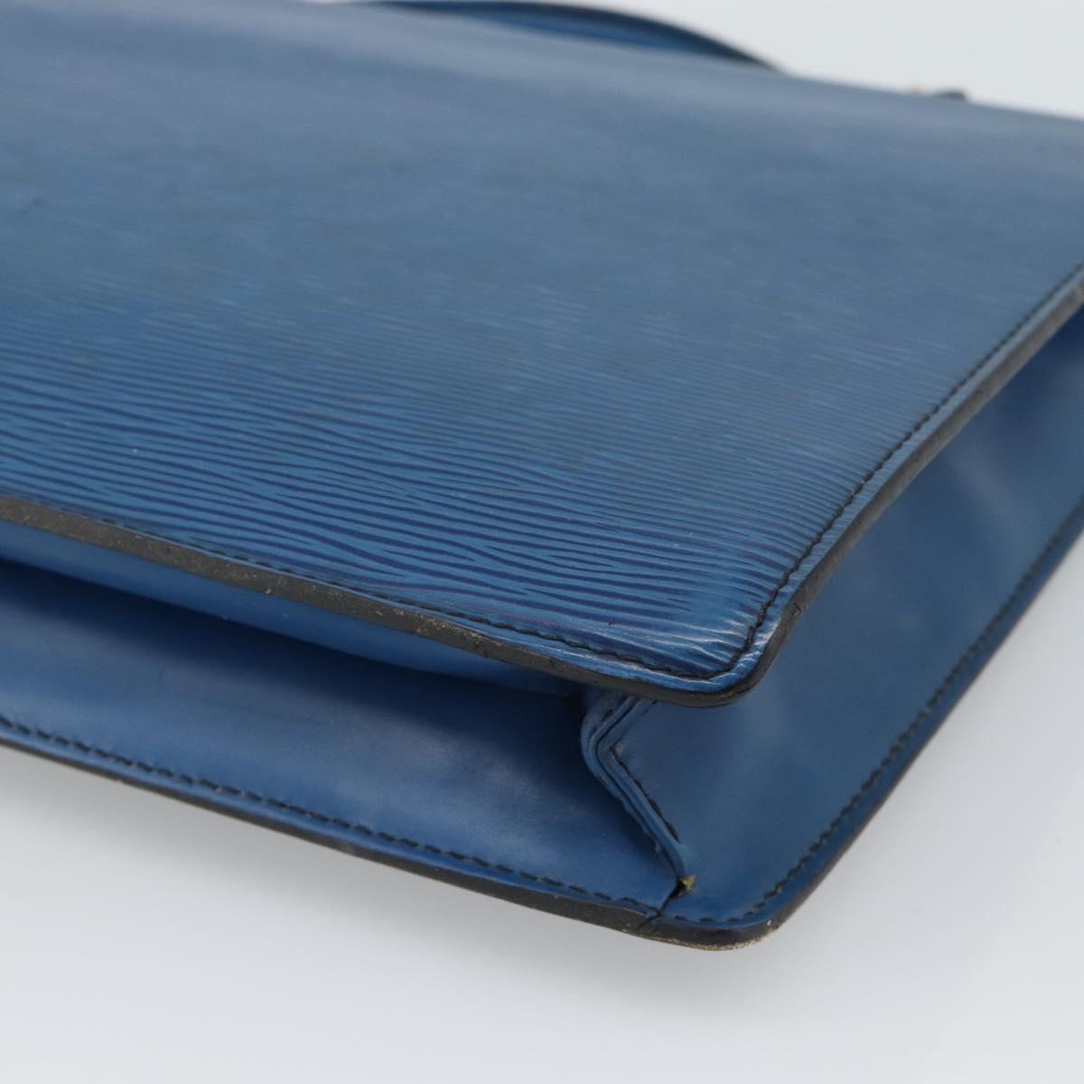 LOUIS VUITTON Epi Porte Documents Bandouliere Bag Toledo Blue LV Auth 190800