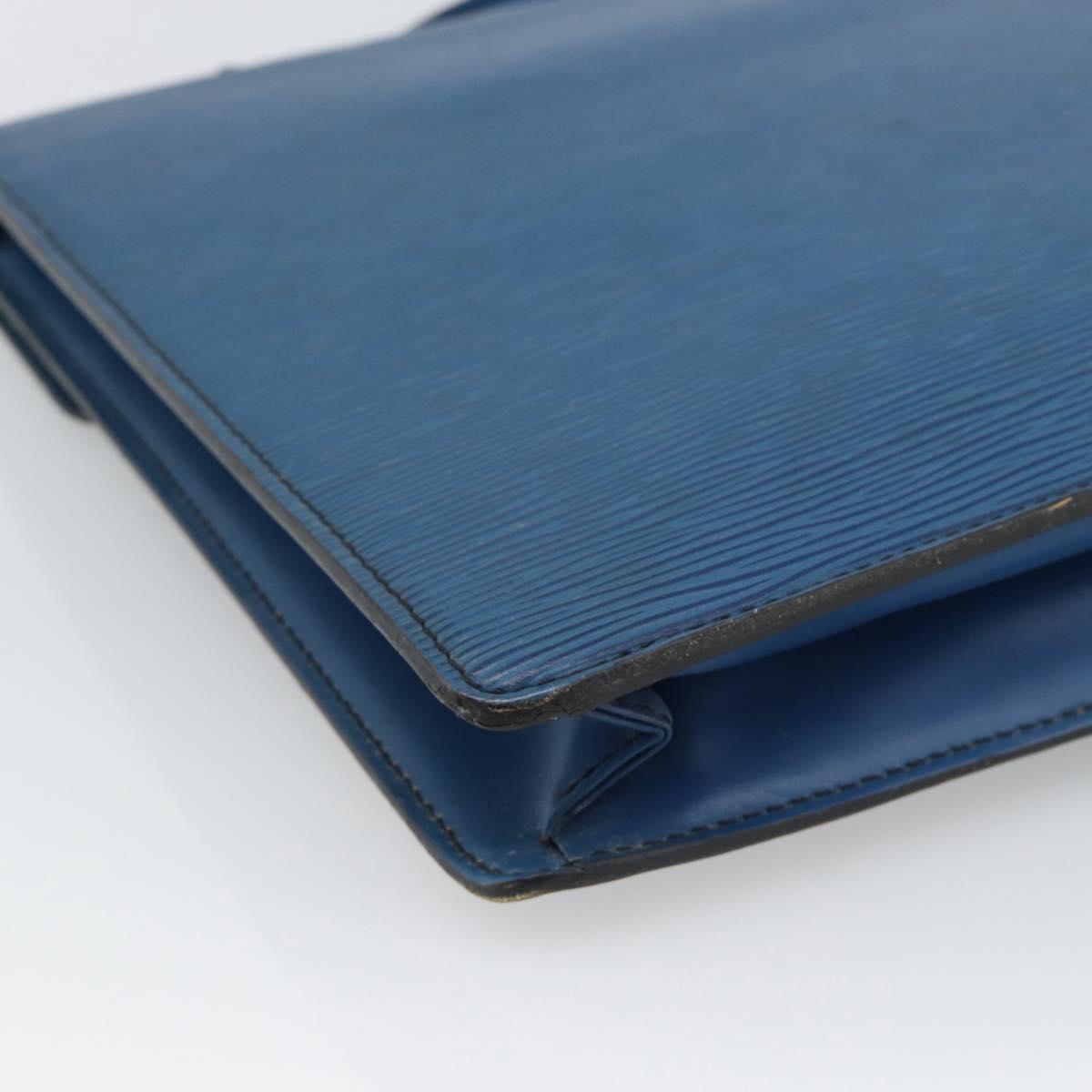 LOUIS VUITTON Epi Porte Documents Bandouliere Bag Toledo Blue LV Auth 190800