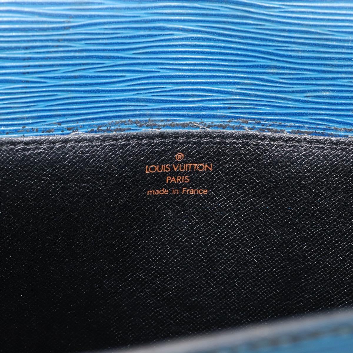 LOUIS VUITTON Epi Porte Documents Bandouliere Bag Toledo Blue LV Auth 190800