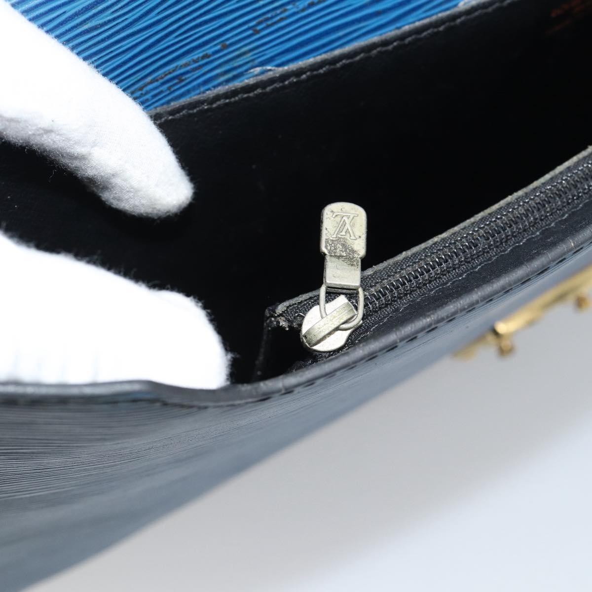 LOUIS VUITTON Epi Porte Documents Bandouliere Bag Toledo Blue LV Auth 190800