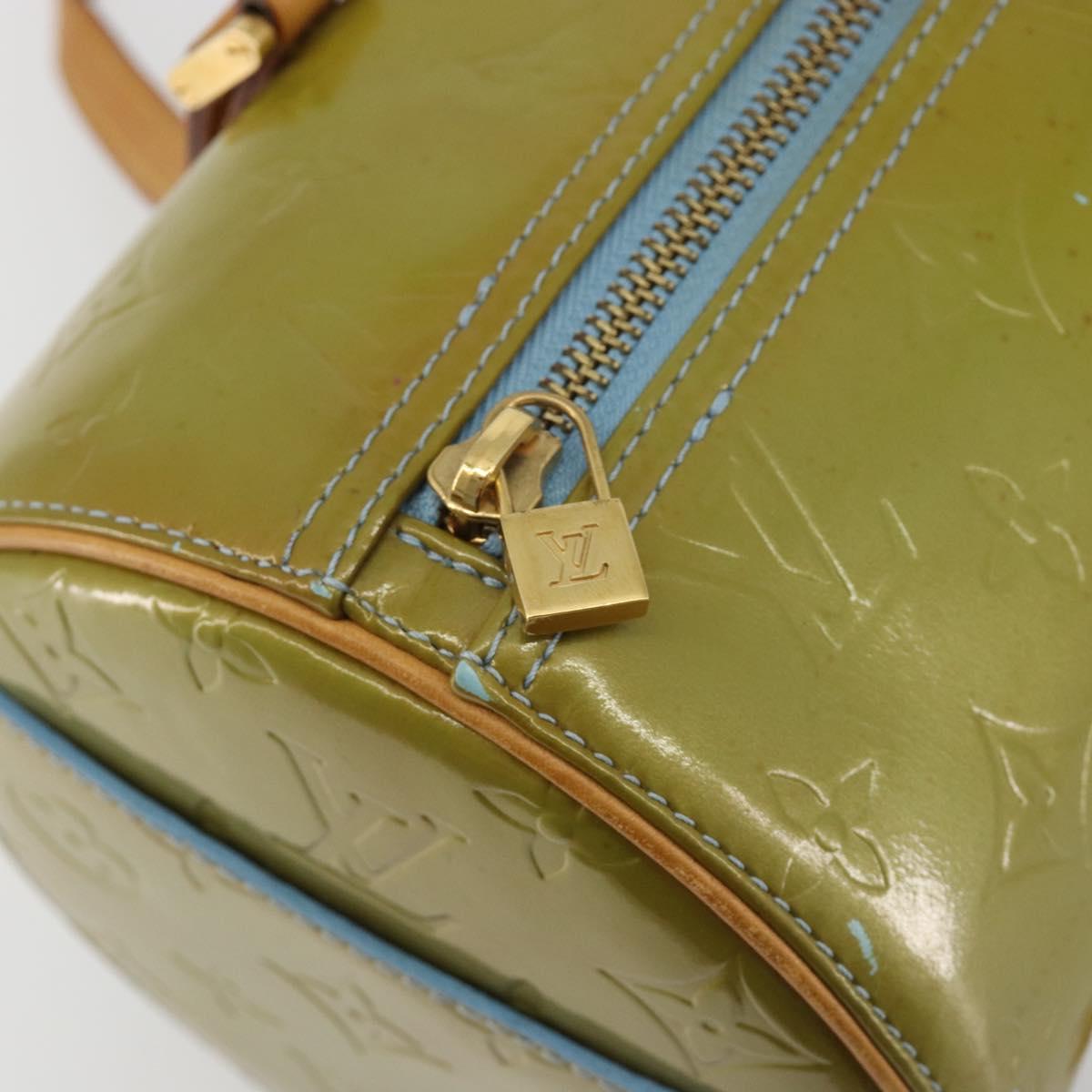 LOUIS VUITTON Monogram Vernis Bedford Hand Bag Baby Blue M91007 LV Auth 190801