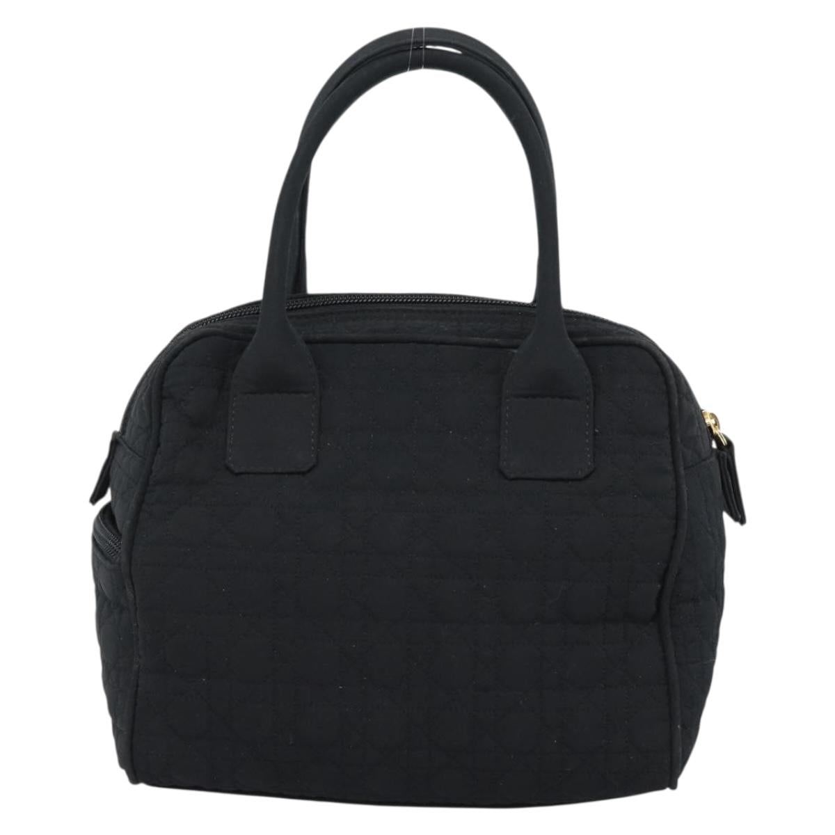 Christian Dior Canage Hand Bag Canvas Black Gold Auth 190803
