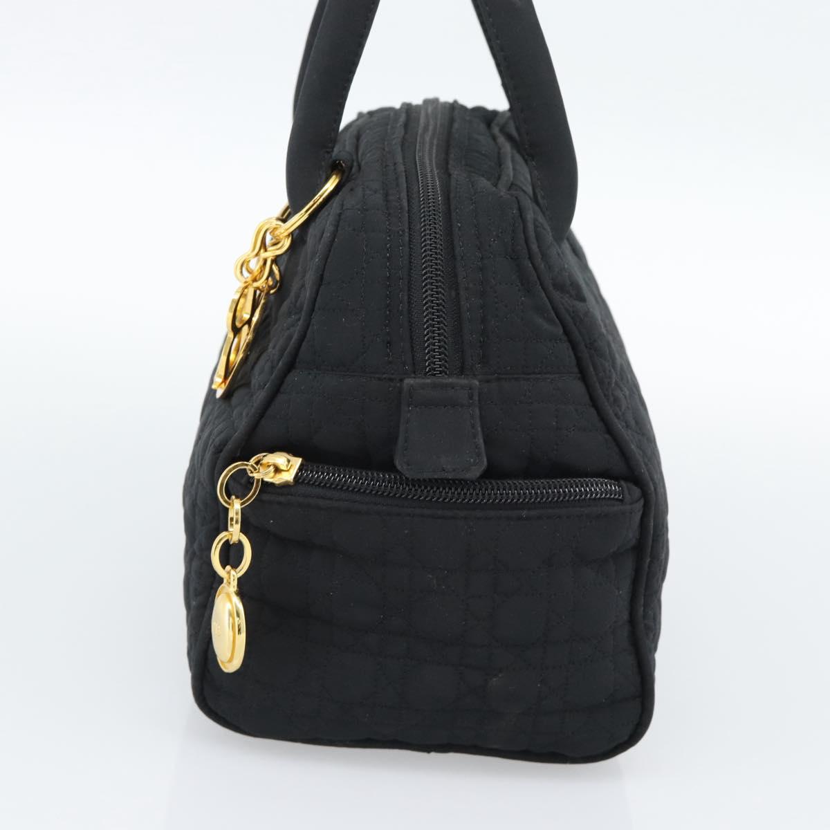 Christian Dior Canage Hand Bag Canvas Black Gold Auth 190803