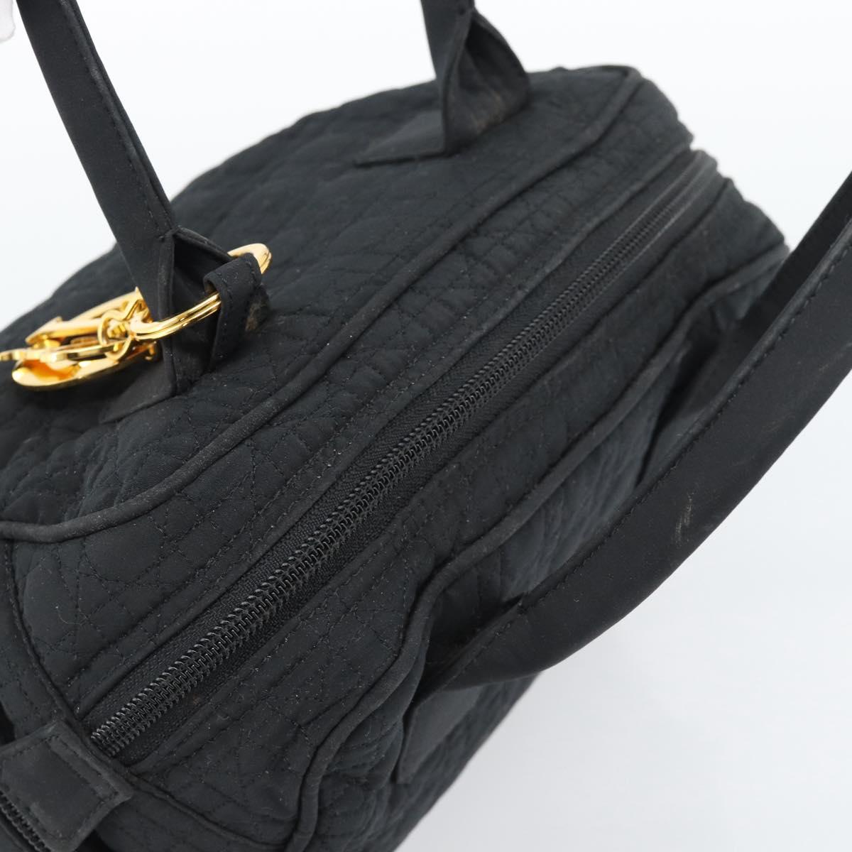 Christian Dior Canage Hand Bag Canvas Black Gold Auth 190803