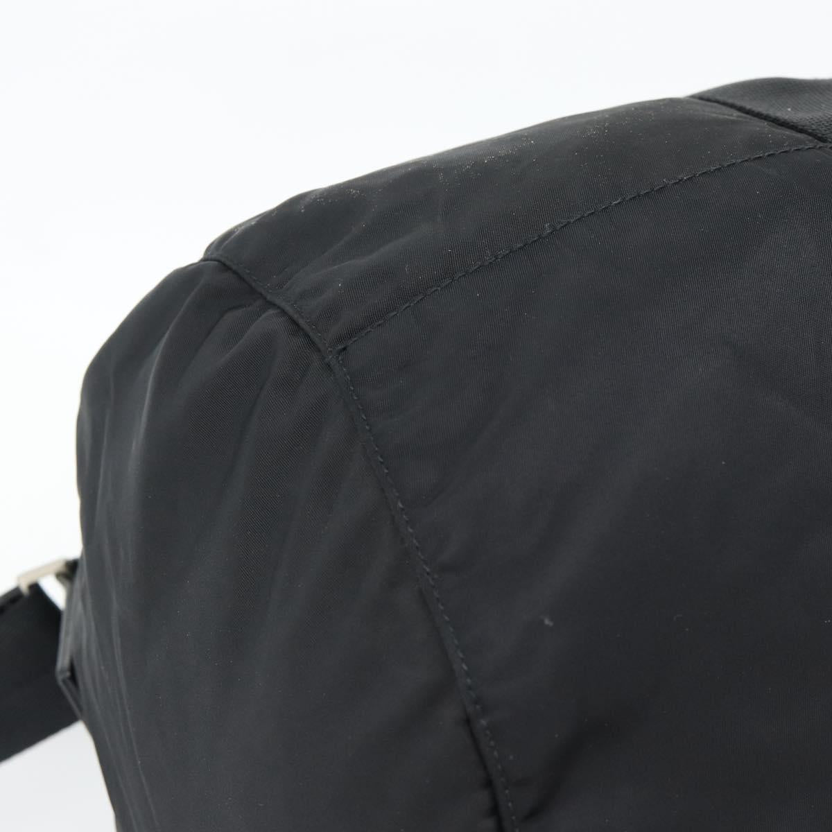 PRADA Boston Bag Nylon 2way Black Silver Auth 190804A