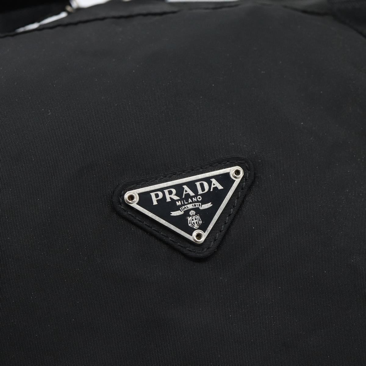 PRADA Boston Bag Nylon 2way Black Silver Auth 190804A
