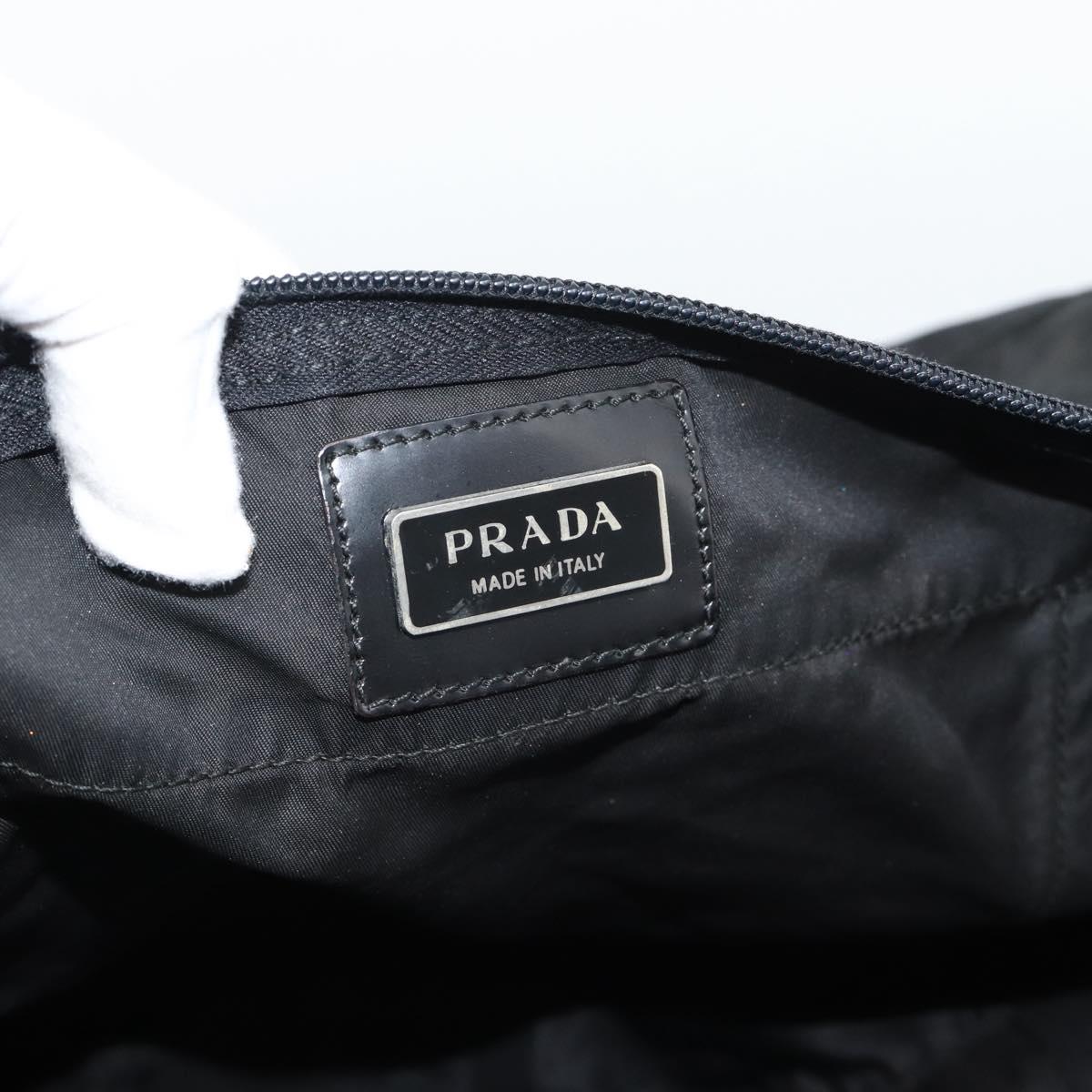 PRADA Boston Bag Nylon 2way Black Silver Auth 190804A