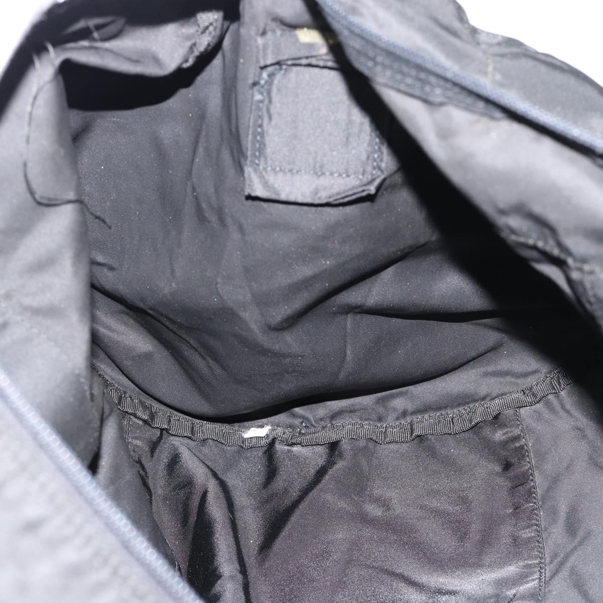 PRADA Boston Bag Nylon 2way Black Silver Auth 190804A