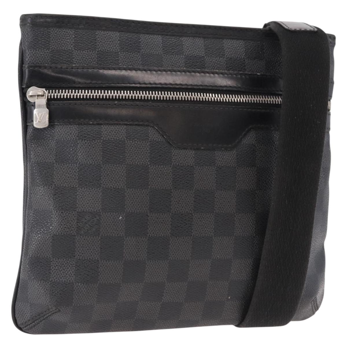 LOUIS VUITTON Damier Graphite Tomas Shoulder Bag N58028 LV Auth 190807