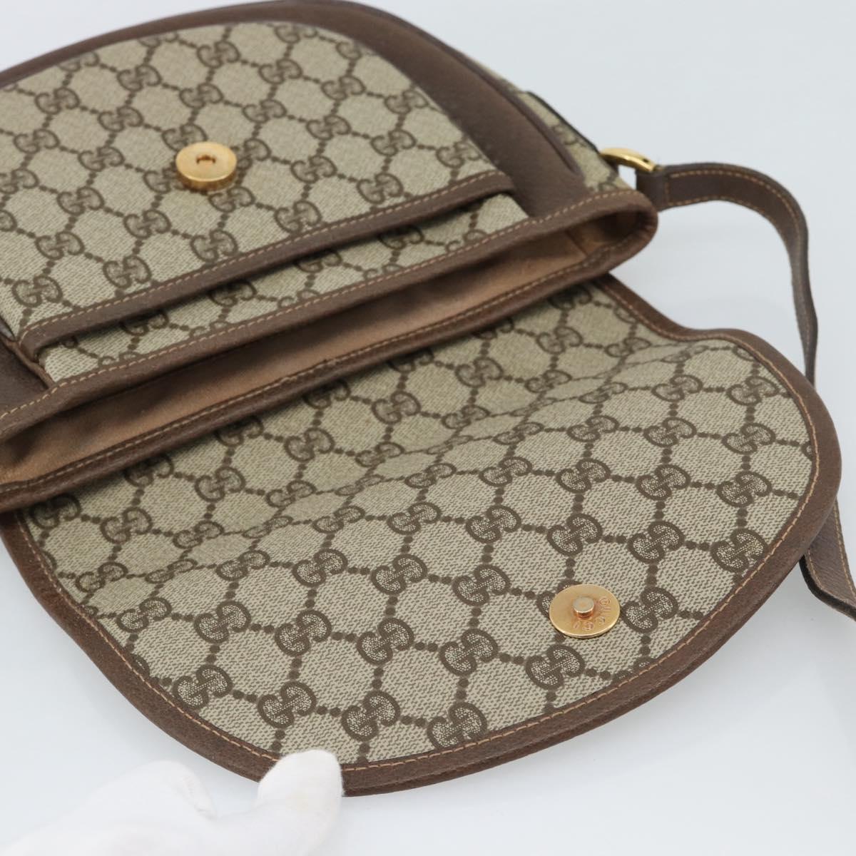 GUCCI GG Supreme Shoulder Bag PVC Beige Gold 001 58 6861 Auth 190808