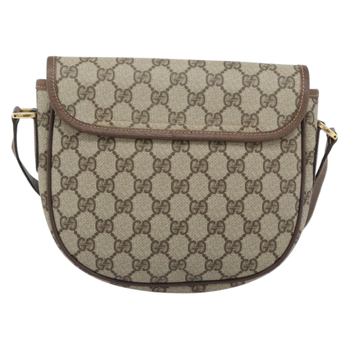 GUCCI GG Supreme Shoulder Bag PVC Beige Gold 001 58 6861 Auth 190808