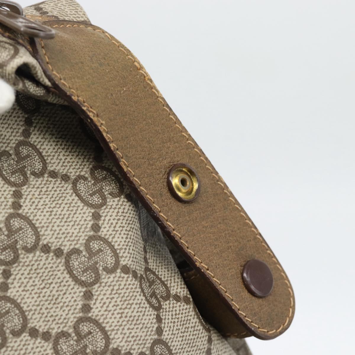 GUCCI GG Supreme Web Sherry Line Boston Bag PVC Beige Gold 89 19 012 Auth 190809