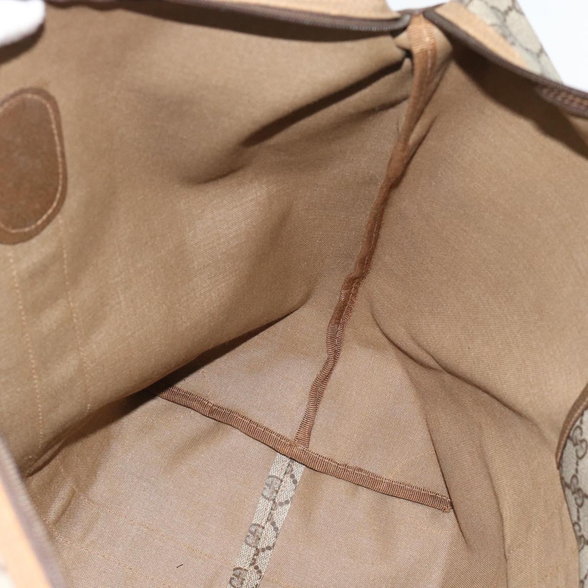 GUCCI GG Supreme Web Sherry Line Boston Bag PVC Beige Gold 89 19 012 Auth 190809
