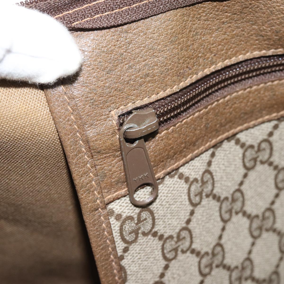 GUCCI GG Supreme Web Sherry Line Boston Bag PVC Beige Gold 89 19 012 Auth 190809