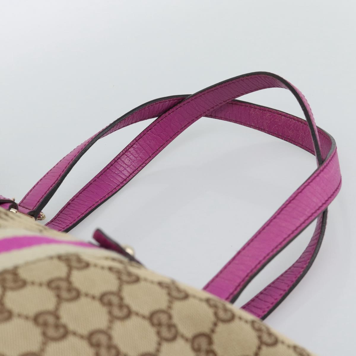 GUCCI GG Canvas Sherry Line Tote Bag Beige Gold 139260 Auth 190810
