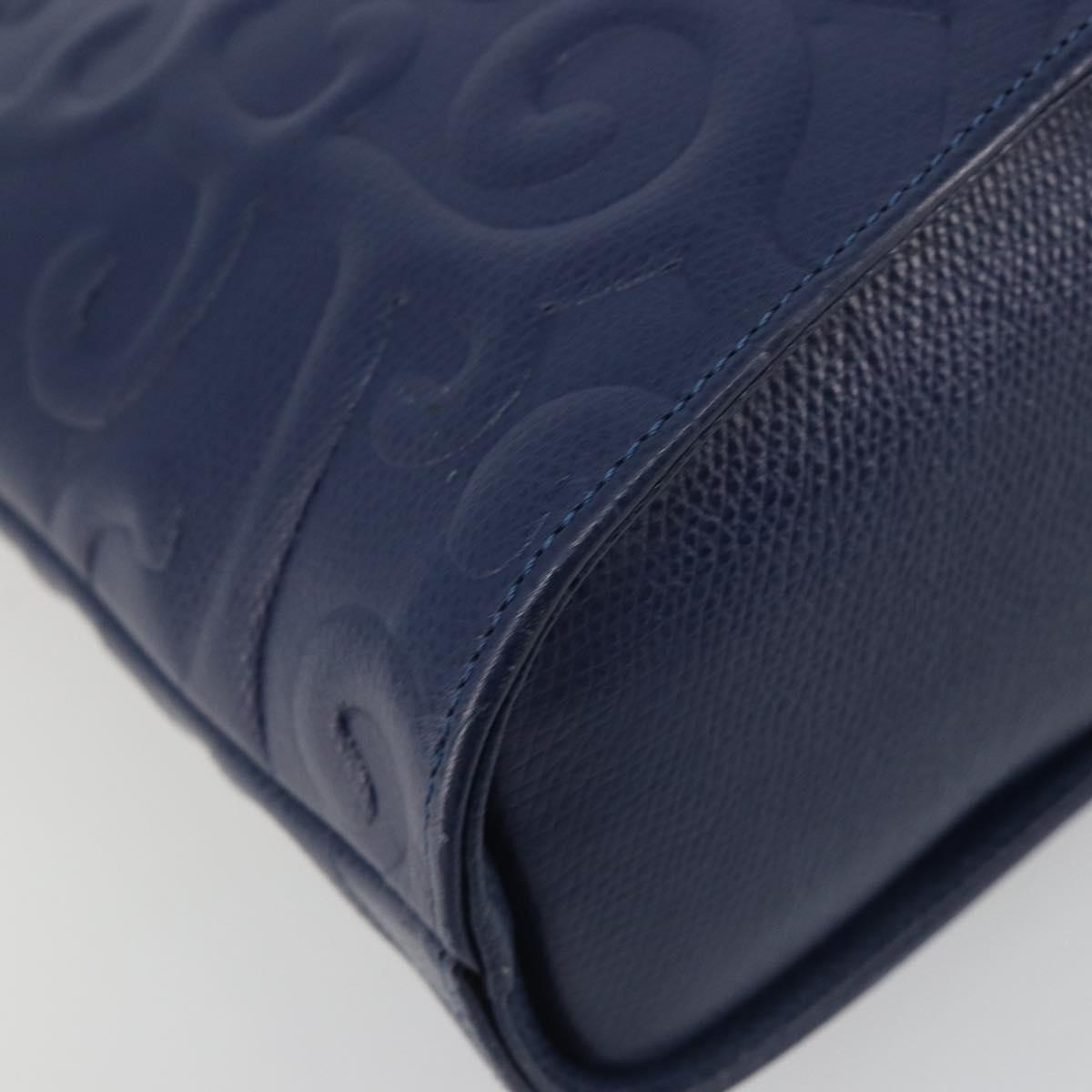 SAINT LAURENT Arabesque Pattern Shoulder Bag Leather Black Gold Auth 190813A