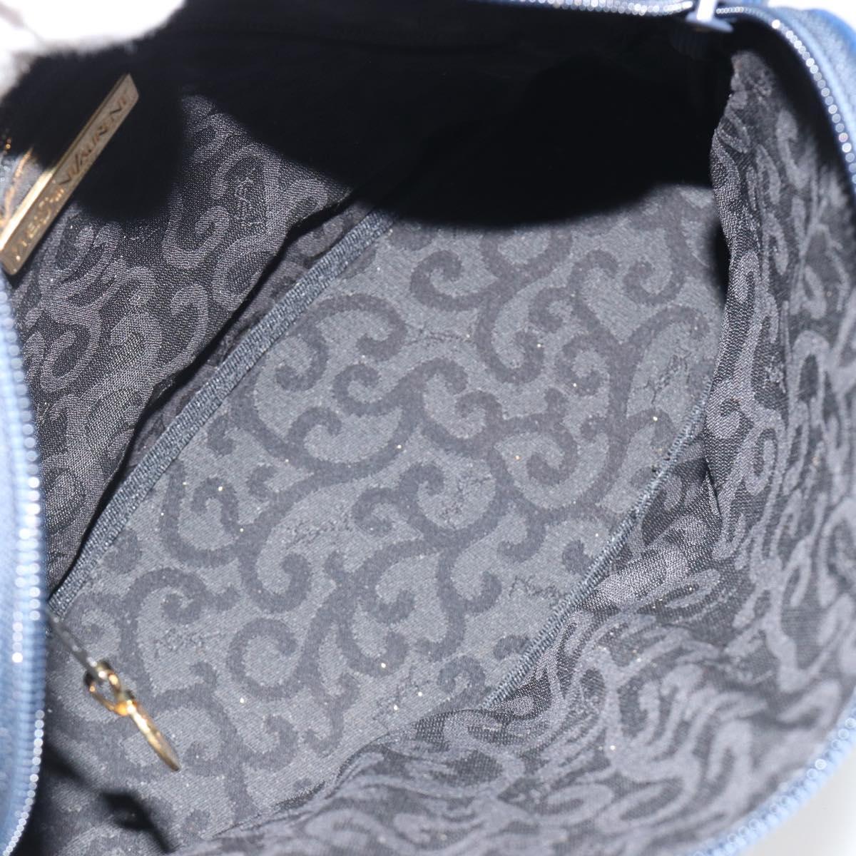 SAINT LAURENT Arabesque Pattern Shoulder Bag Leather Black Gold Auth 190813A
