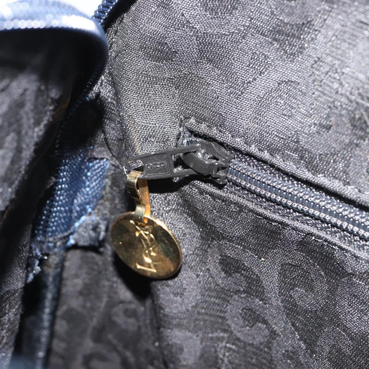 SAINT LAURENT Arabesque Pattern Shoulder Bag Leather Black Gold Auth 190813A