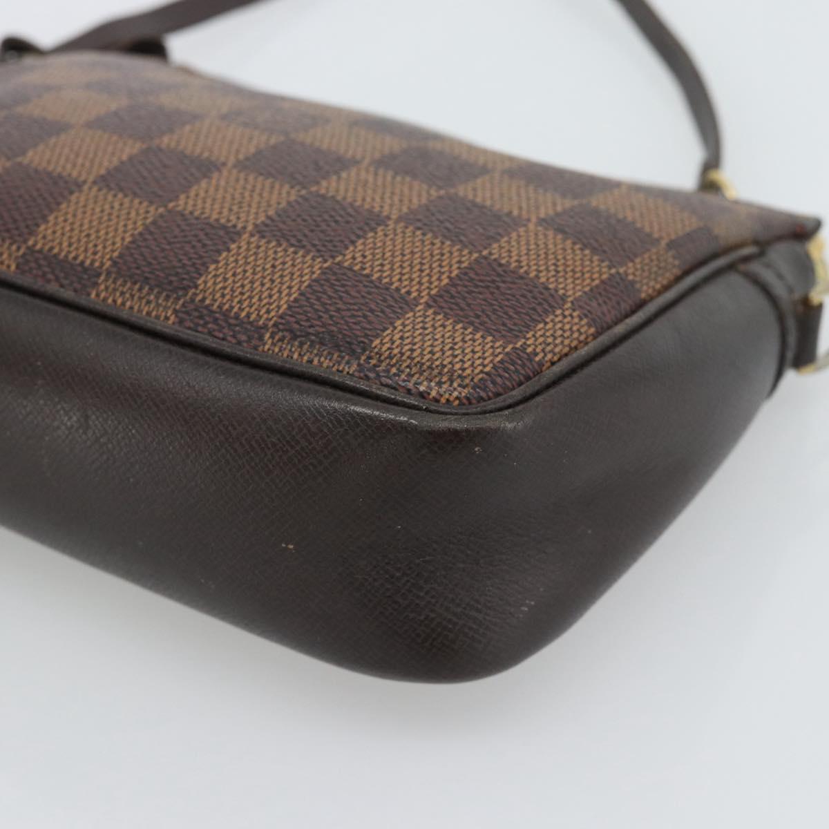 LOUIS VUITTON Damier Ebene Trousse Make Up Pouch N51982 LV Auth 190814