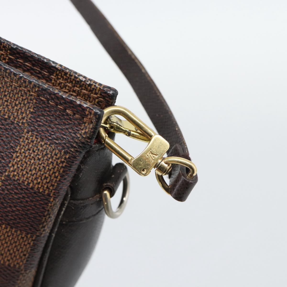 LOUIS VUITTON Damier Ebene Trousse Make Up Pouch N51982 LV Auth 190814