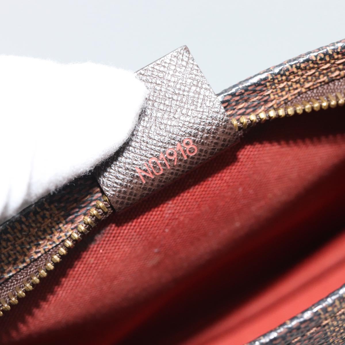 LOUIS VUITTON Damier Ebene Trousse Make Up Pouch N51982 LV Auth 190814