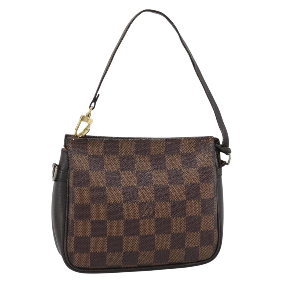 LOUIS VUITTON Damier Ebene Trousse Make Up Pouch N51982 LV Auth 190814