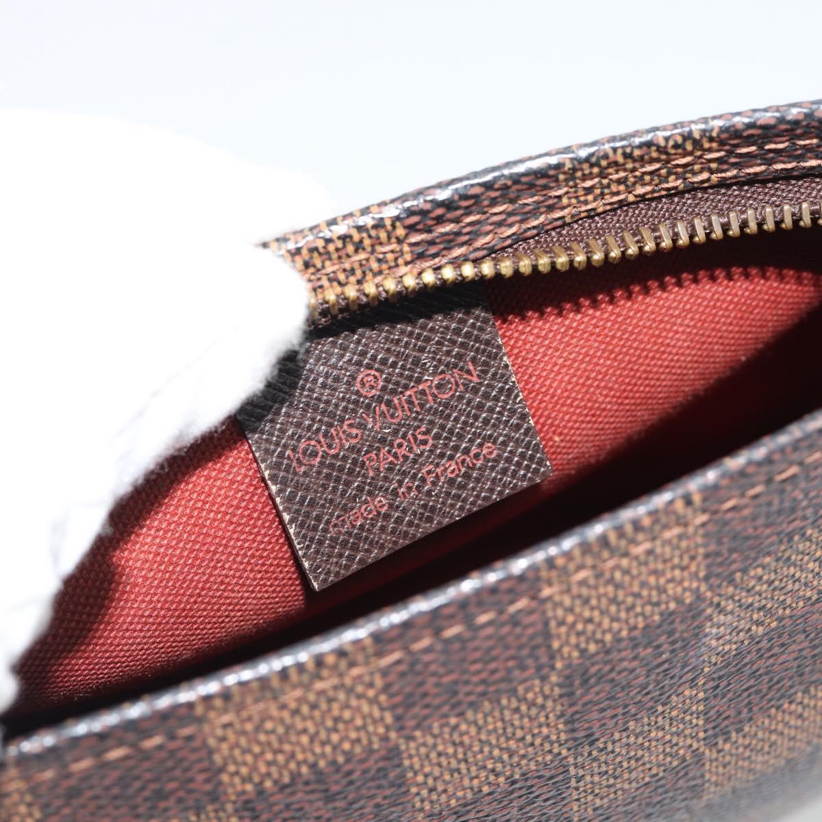 LOUIS VUITTON Damier Ebene Trousse Make Up Pouch N51982 LV Auth 190814