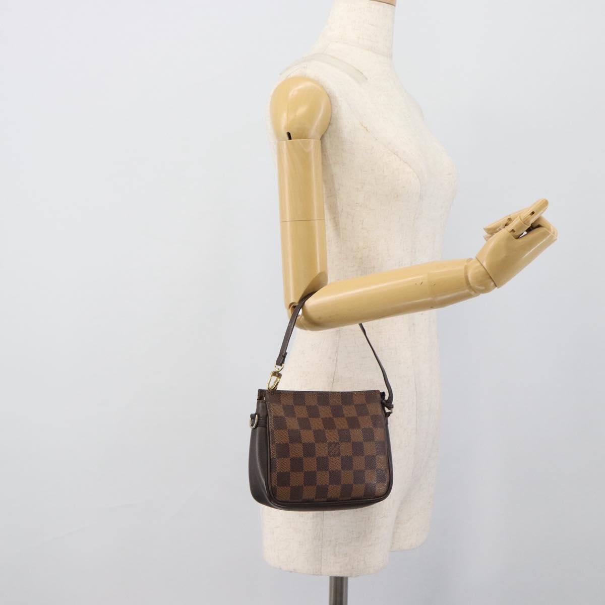 LOUIS VUITTON Damier Ebene Trousse Make Up Pouch N51982 LV Auth 190814