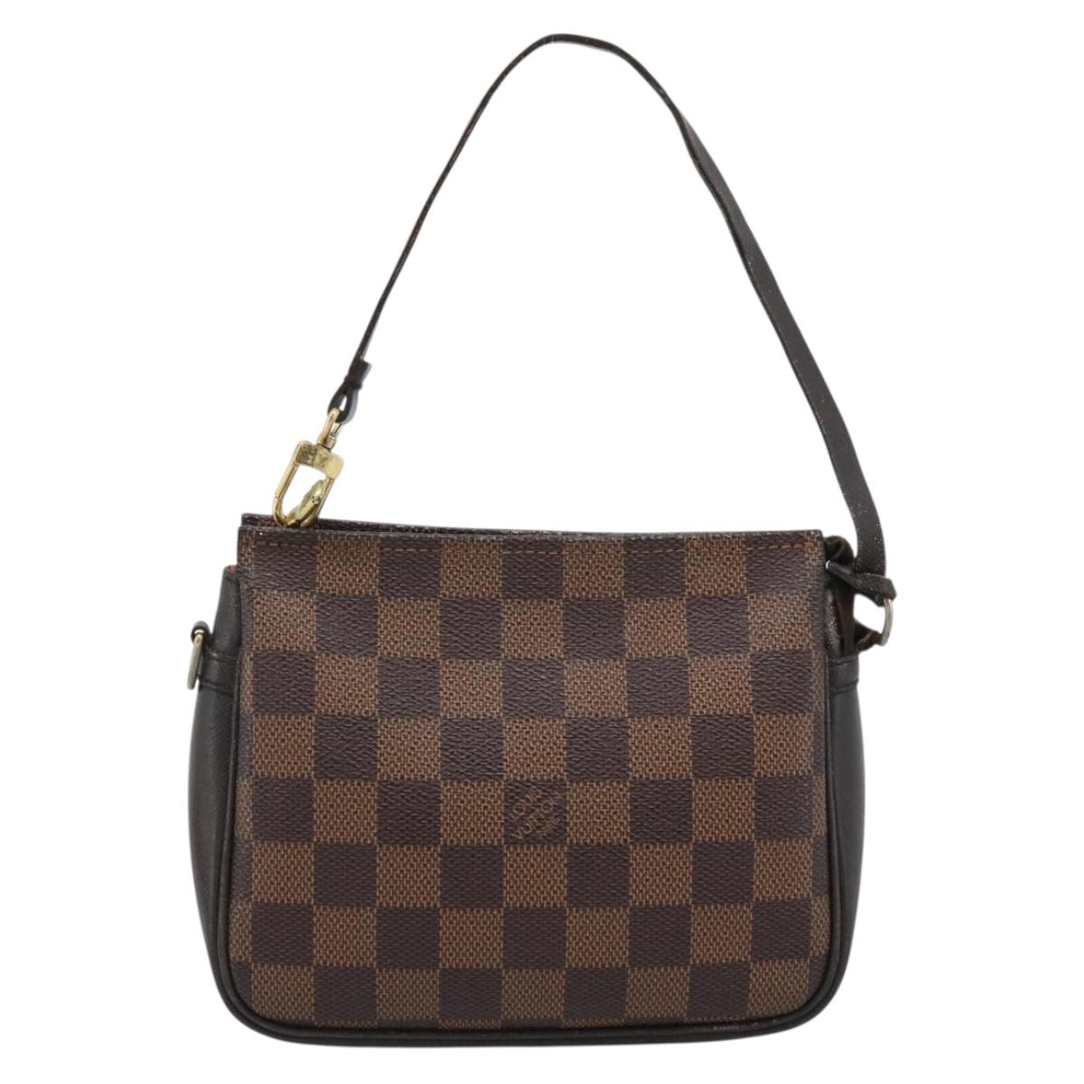 LOUIS VUITTON Damier Ebene Trousse Make Up Pouch N51982 LV Auth 190814