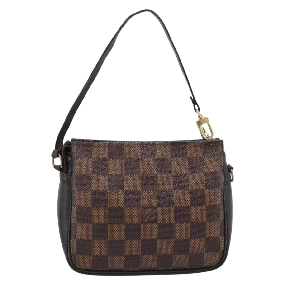 LOUIS VUITTON Damier Ebene Trousse Make Up Pouch N51982 LV Auth 190814