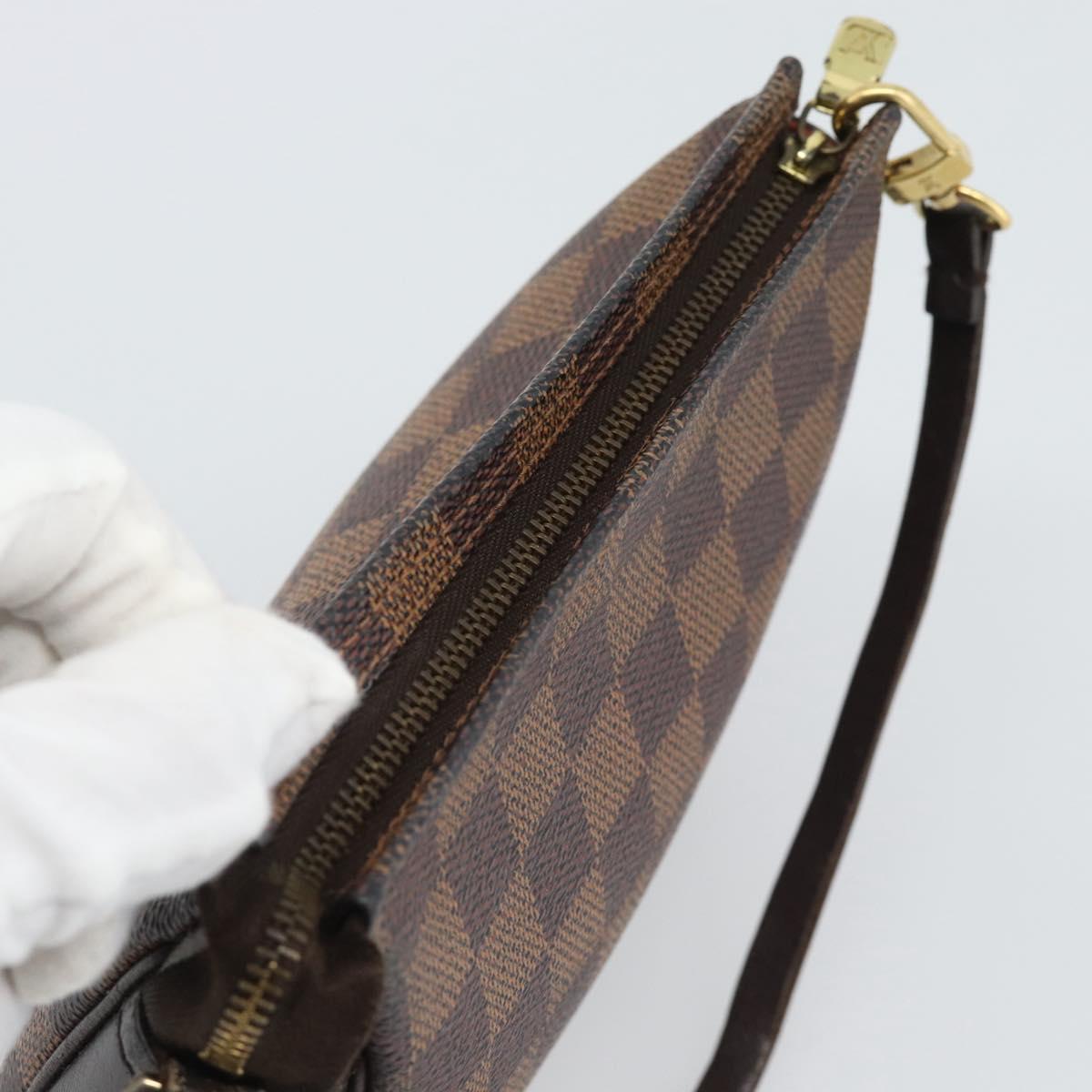 LOUIS VUITTON Damier Ebene Trousse Make Up Pouch N51982 LV Auth 190814