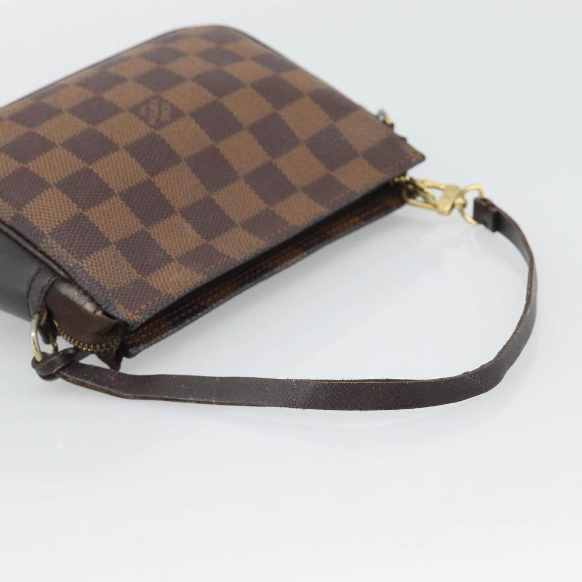 LOUIS VUITTON Damier Ebene Trousse Make Up Pouch N51982 LV Auth 190814