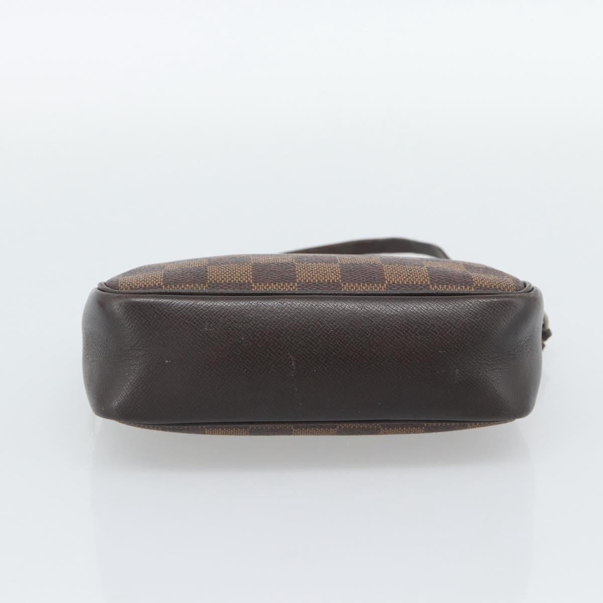 LOUIS VUITTON Damier Ebene Trousse Make Up Pouch N51982 LV Auth 190814