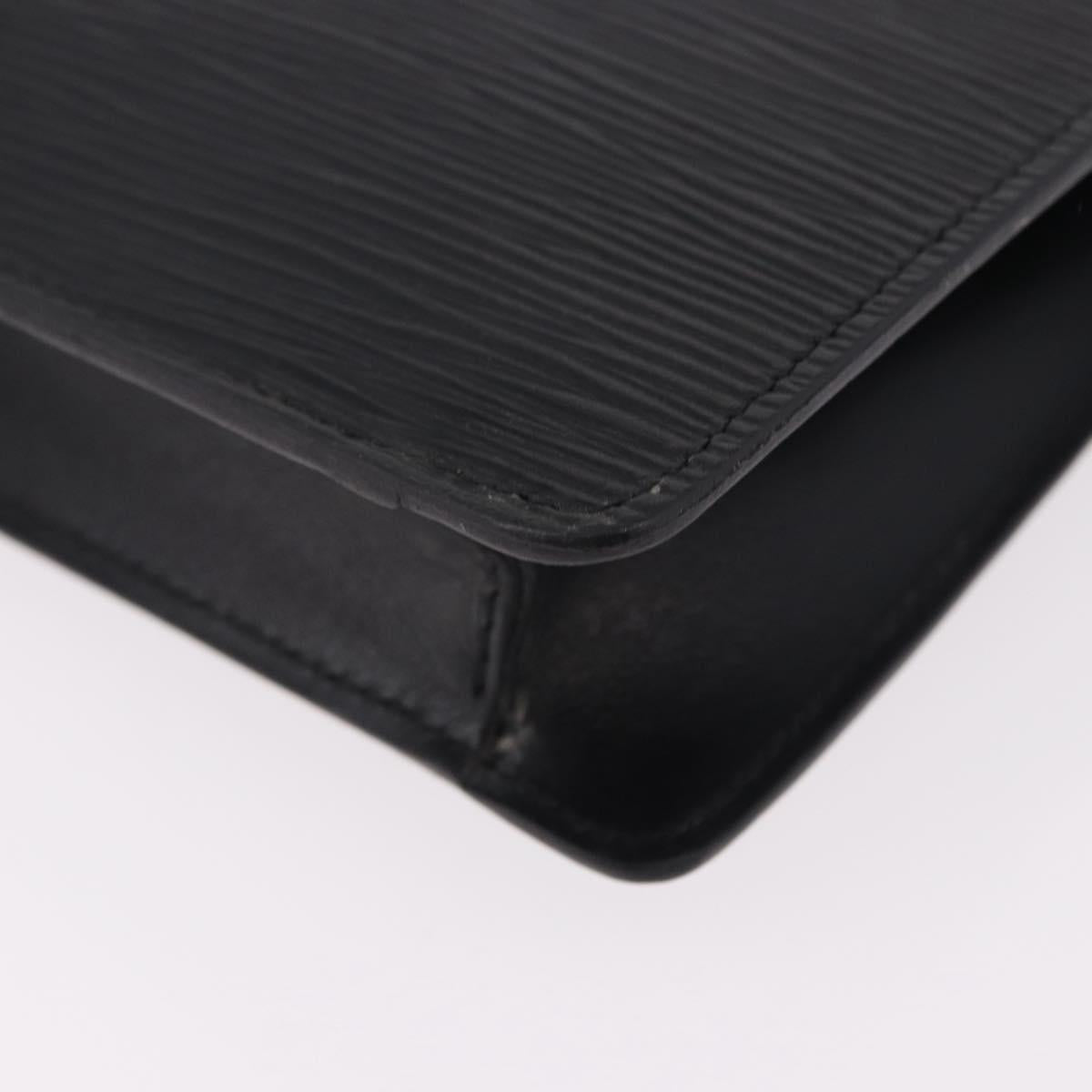 LOUIS VUITTON Epi Montaigne 23 Clutch Bag Black M52662 LV Auth 190815