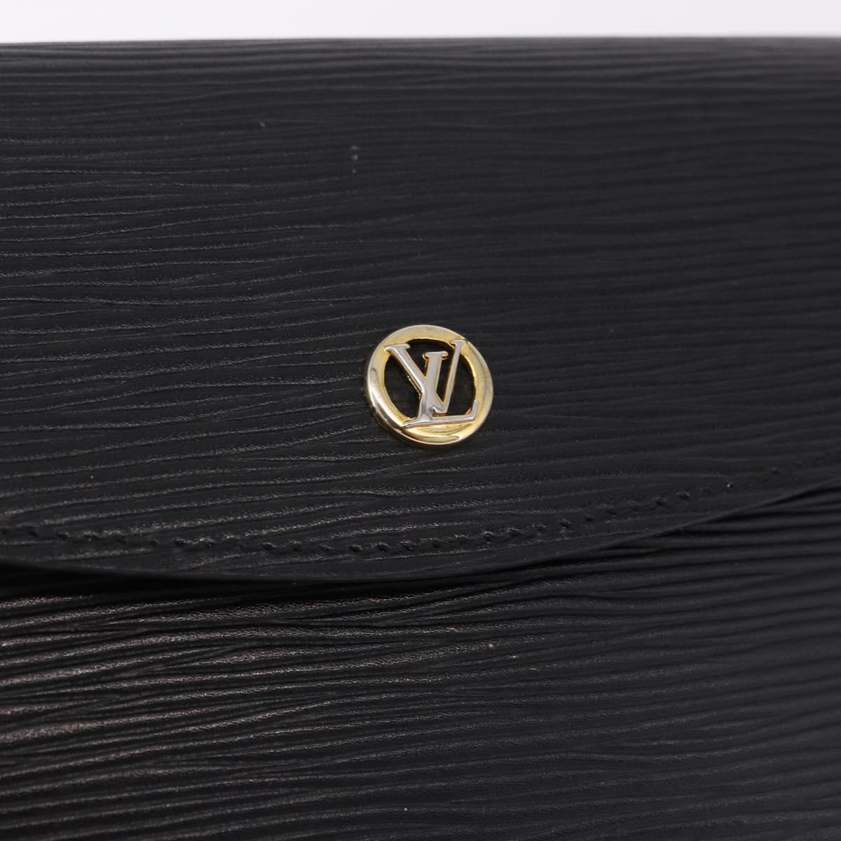 LOUIS VUITTON Epi Montaigne 23 Clutch Bag Black M52662 LV Auth 190815