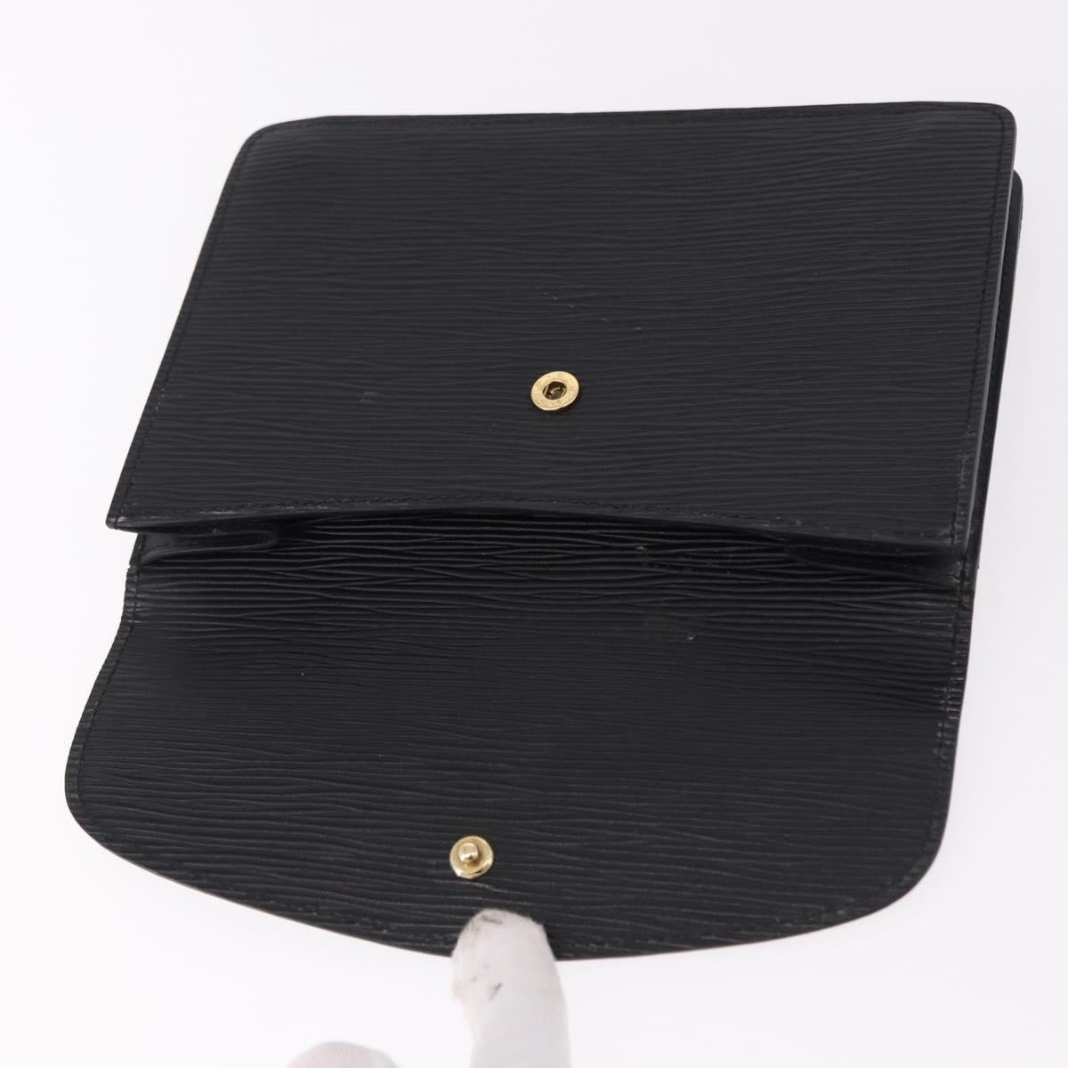 LOUIS VUITTON Epi Montaigne 23 Clutch Bag Black M52662 LV Auth 190815