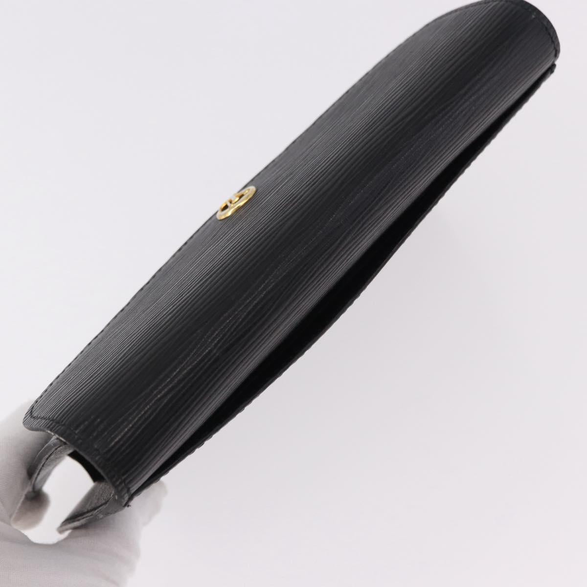 LOUIS VUITTON Epi Montaigne 23 Clutch Bag Black M52662 LV Auth 190815