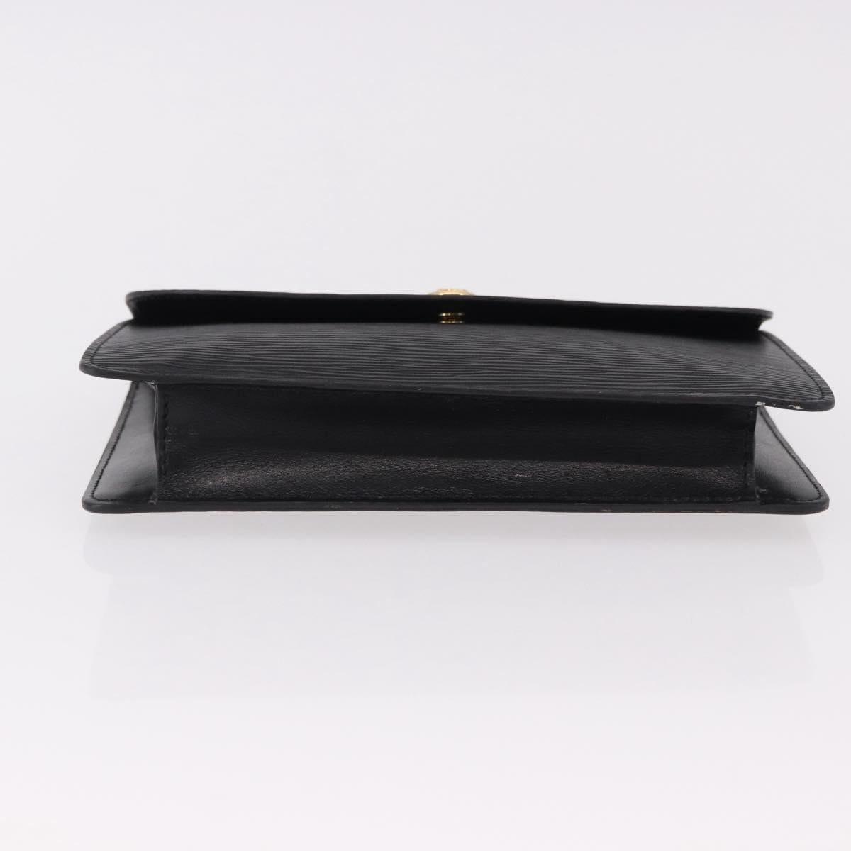 LOUIS VUITTON Epi Montaigne 23 Clutch Bag Black M52662 LV Auth 190815